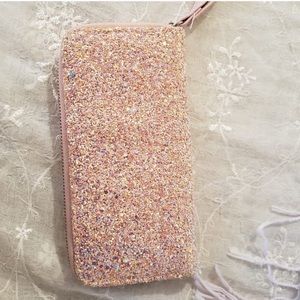 Glittery Sparkle Icing Pink Rainbow WristletWallet